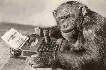 Maschineschreibender Schimpanze